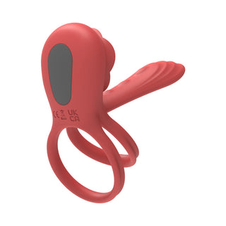 Adam & Eve Vibrating Rose Girth Enhancer - Couples Triple Stimulator