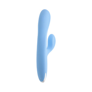 Playboy Up & Away Rechargeable Silicone Rabbit Vibrator Blue - Horny Stoner