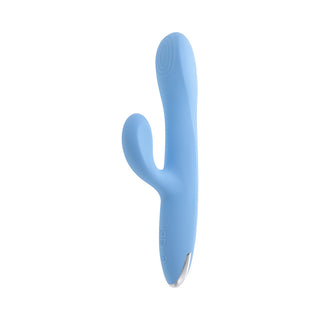 Playboy Up & Away Rechargeable Silicone Rabbit Vibrator Blue - Horny Stoner