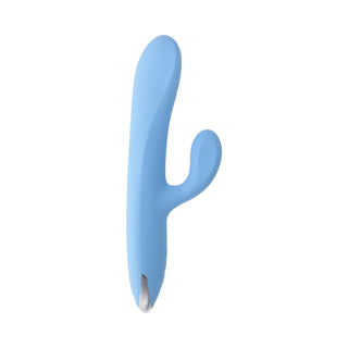 Playboy Up & Away Rechargeable Silicone Rabbit Vibrator Blue - Horny Stoner