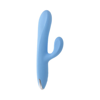 Playboy Up & Away Rechargeable Silicone Rabbit Vibrator Blue - Horny Stoner