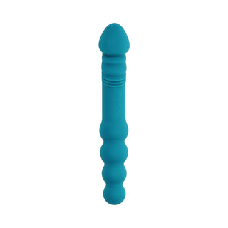 Evolved Flip Flop Rechargeable Silicone Dual-Ended Vibrator Teal - Horny Stoner