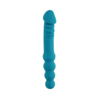Evolved Flip Flop Rechargeable Silicone Dual-Ended Vibrator Teal - Horny Stoner