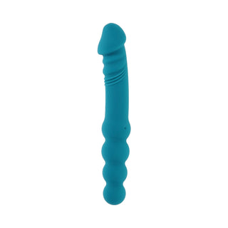 Evolved Flip Flop Rechargeable Silicone Dual-Ended Vibrator Teal - Horny Stoner
