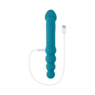 Evolved Flip Flop Rechargeable Silicone Dual-Ended Vibrator Teal - Horny Stoner