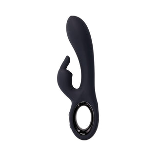 Playboy Late Night Bunny Rechageable Dual Stimulator Silicone Black - Horny Stoner