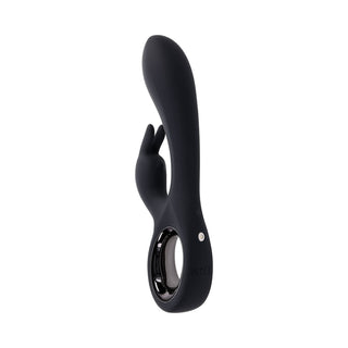 Playboy Late Night Bunny Rechageable Dual Stimulator Silicone Black - Horny Stoner