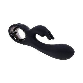 Playboy Late Night Bunny Rechageable Dual Stimulator Silicone Black - Horny Stoner