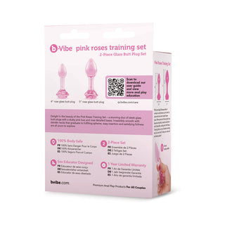 b-Vibe Pink Roses Training Plug Set - Horny Stoner