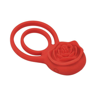 Adam & Eve Double Ring Vibrating Rose Cock Ring - Horny Stoner