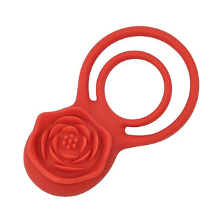 Adam & Eve Double Ring Vibrating Rose Cock Ring - Horny Stoner