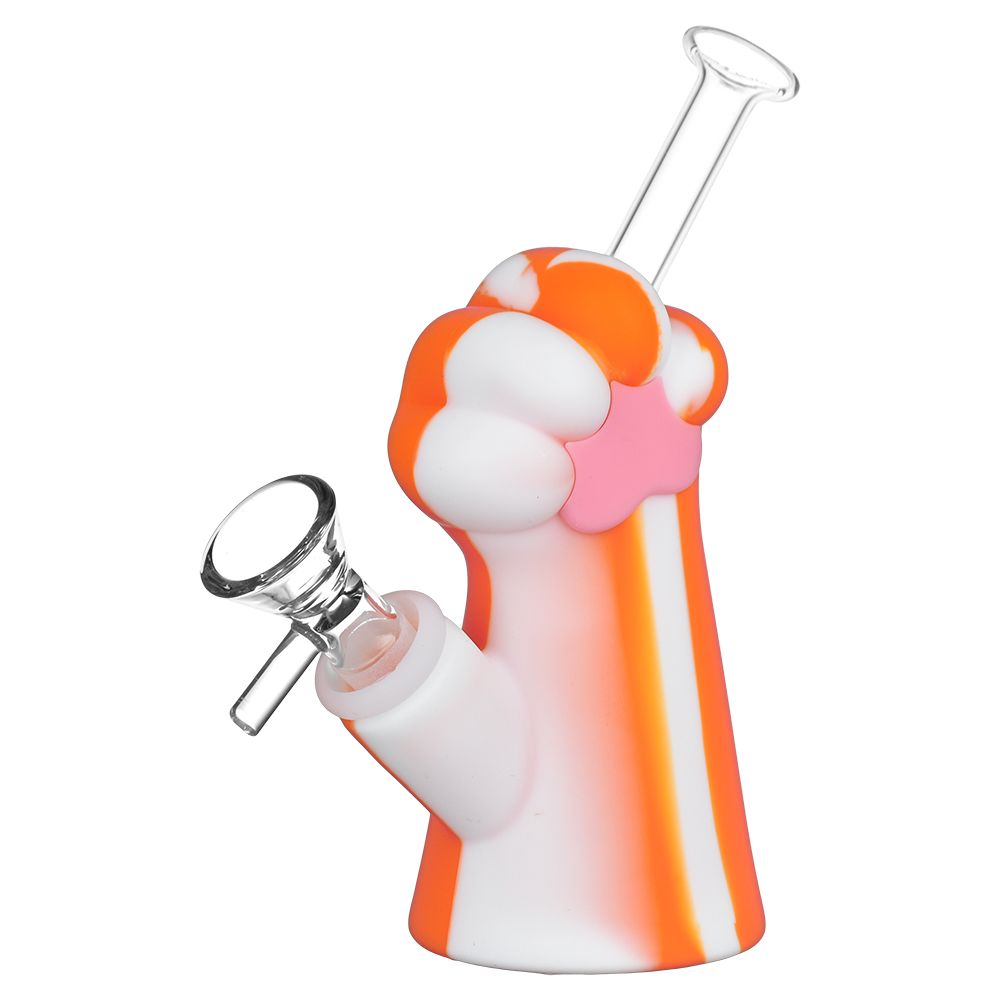 Silicone Cat Paw Water Pipe - 6.15" / 14mm F - Horny Stoner