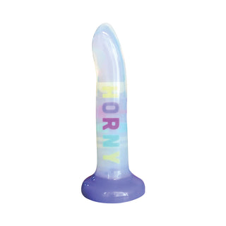Cotton Candy Dirty Talk Horny Bitch 8 in. Silicone Dildo - Horny Stoner