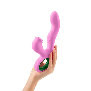 FemmeFunn Pallina Rechargeable Triple Action Thumping Rabbit Vibrator With Triple Ball Rotating External Stimulator