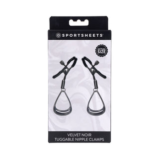 Sportsheets Velvet Noir Tuggable Nipple Clamps - Horny Stoner