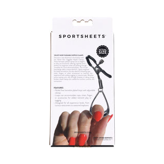 Sportsheets Velvet Noir Tuggable Nipple Clamps - Horny Stoner