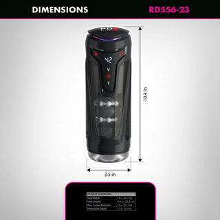 PDX Elite Moto-Bator Pro Rechargeable Thrusting Vibrating Stroker With Travel Lock
