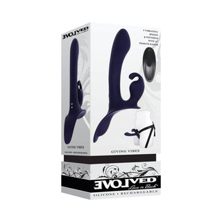 Evolved Giving Vibes Purple Strap-On Vibrator