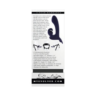Evolved Giving Vibes Purple Strap-On Vibrator