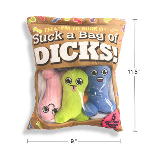 Suck a Bag of Dicks Plushy Pillow with 5 Plush Dicks