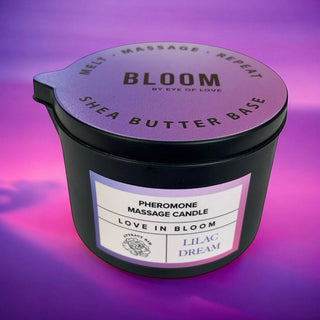 Eye of Love Bloom Pheromone Massage Candle Lilac Dream 5 oz. - Horny Stoner