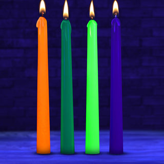 Master Series Glow Wax UV Blacklight Reactive Drip Candles Set of 4 - Horny Stoner