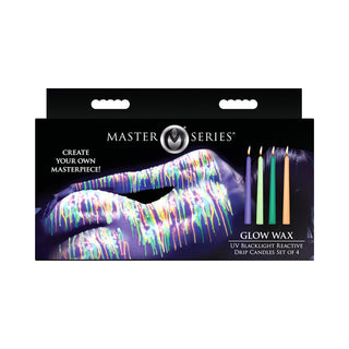 Master Series Glow Wax UV Blacklight Reactive Drip Candles Set of 4 - Horny Stoner