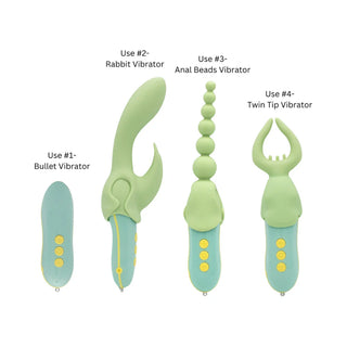 Pleasure Hunter Multifunction Interchangable Vibrator - Horny Stoner