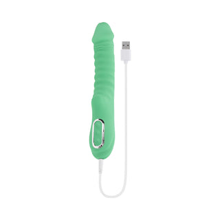 Evolved Full Throttle Ribbed Rechargeable Warming Vibrator With Realistic Head