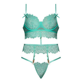 Magic Silk Caribbean Crush Demi Longline Bra & Panty with Flounce