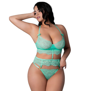 Magic Silk Caribbean Crush Demi Longline Bra & Panty with Flounce