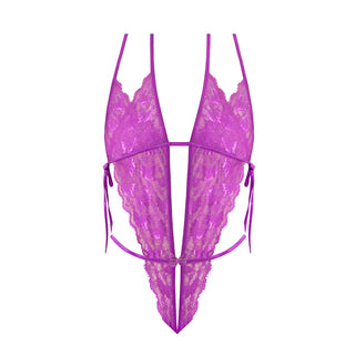 Magic Silk Butterfly Fantasies Peek-a-Boo & Crotchless Blacklight Reactive Teddy With Bonus Coochy Shave Cream