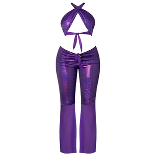 Magic Silk Glimmer Wrap Halter & Flair Pant Set