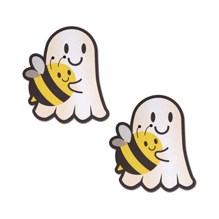 Pastease Boo-Bee Pasties: Kawaii Ghost with Bee Friend Design Pasties