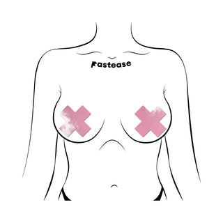 Pastease Plus X: Faux Latex Pleather Vinyl Cross Pasties
