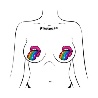 Pastease Taste the Rainbow Sparkling Tongue Out Design Pasties