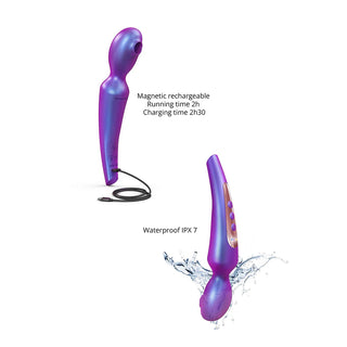 Love To Love Pleaser Silicone Rechargeable Cordless Wand With Flapping Tongue Stimulator And Glow-In-The Dark Dice
