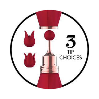 Gold Glam Tri-Tip Rechargeable Pinpoint Vibe With Removable Cap And Three Silicone Tips