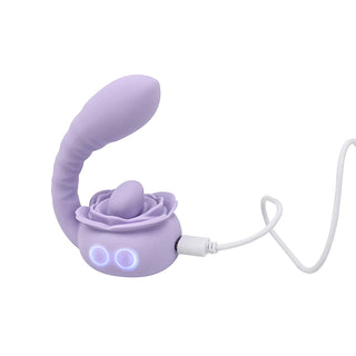 Adam & Eve Lilac Licks Rechargeable Flicking Tongue and Rotating G-Spot Stimulator Silicone Vibrator