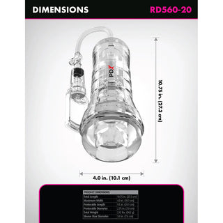 PDX Elite ViewTube Vac XXL Pump See Thru EZ-Grip Pump And Stroker Penis Stimulator
