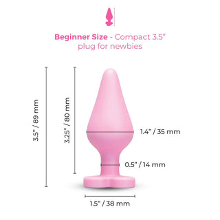 b-Vibe Butties B-Mine - Heart Base Silicone Butt Plug