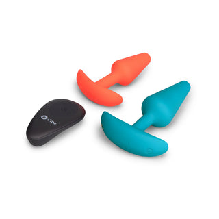 b-Vibe Butties Anal Training Vibrating Remote Control 2-Piece Graduating Size Set