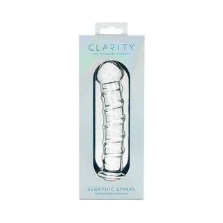 Clarity Seraphic Spiral Glass Dildo - Elegant and Versatile Pleasure Tool