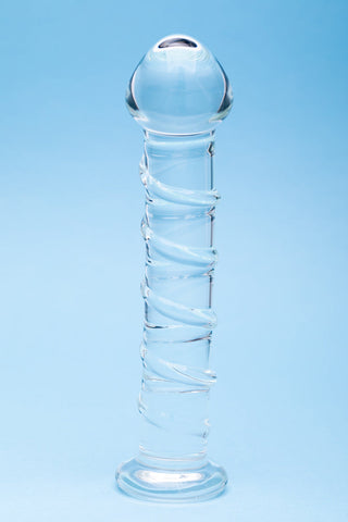 Clarity Seraphic Spiral Glass Dildo - Elegant and Versatile Pleasure Tool