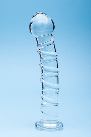 Clarity Seraphic Spiral Glass Dildo - Elegant and Versatile Pleasure Tool
