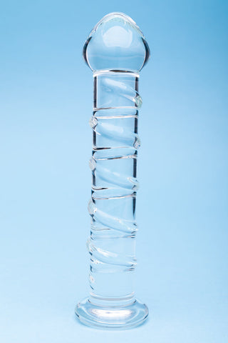 Clarity Seraphic Spiral Glass Dildo - Elegant and Versatile Pleasure Tool