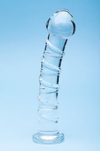 Clarity Seraphic Spiral Glass Dildo - Elegant and Versatile Pleasure Tool
