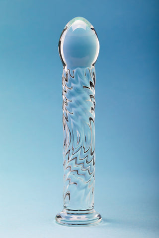 Clarity Seraphic Ripple Glass Dildo