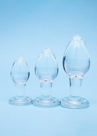 Clarity Utopian Trinity Glass Plug Set - Elegant Anal Pleasure