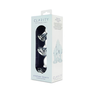 Clarity Utopian Trinity Glass Plug Set - Elegant Anal Pleasure